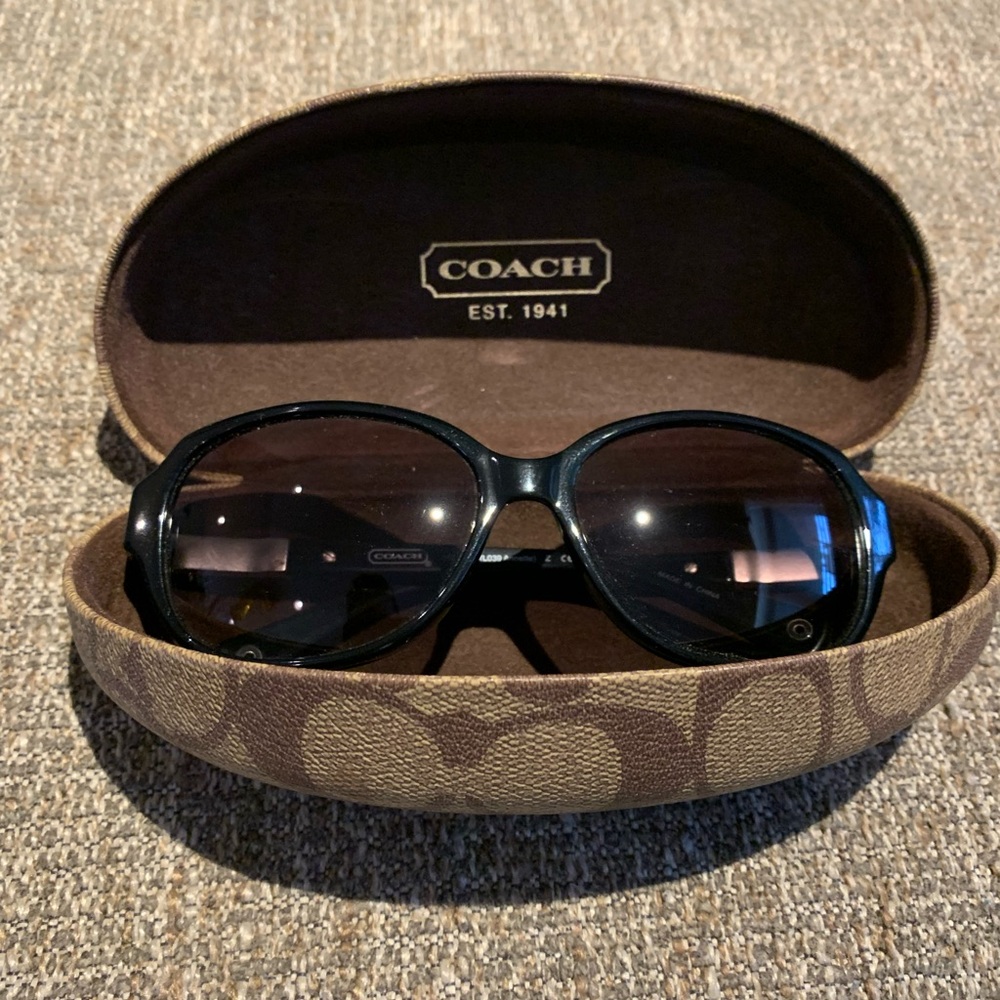 Coach Black Sporty Wraparound Sunglasses